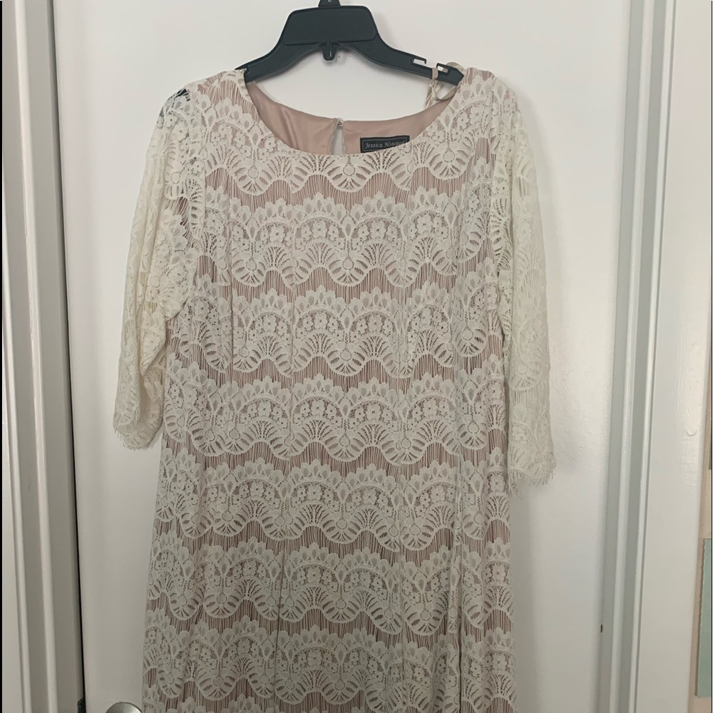 White Lace Sleeved Dress